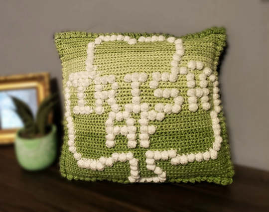 Shamrock Crochet Pillow